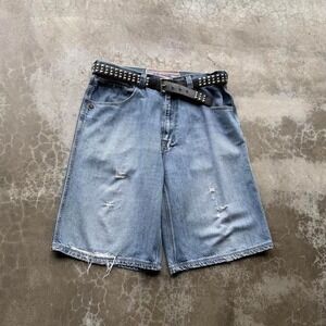 Vintage 90's Clench Wide leg baggy fit jorts Jean denim shorts tagged a size 38